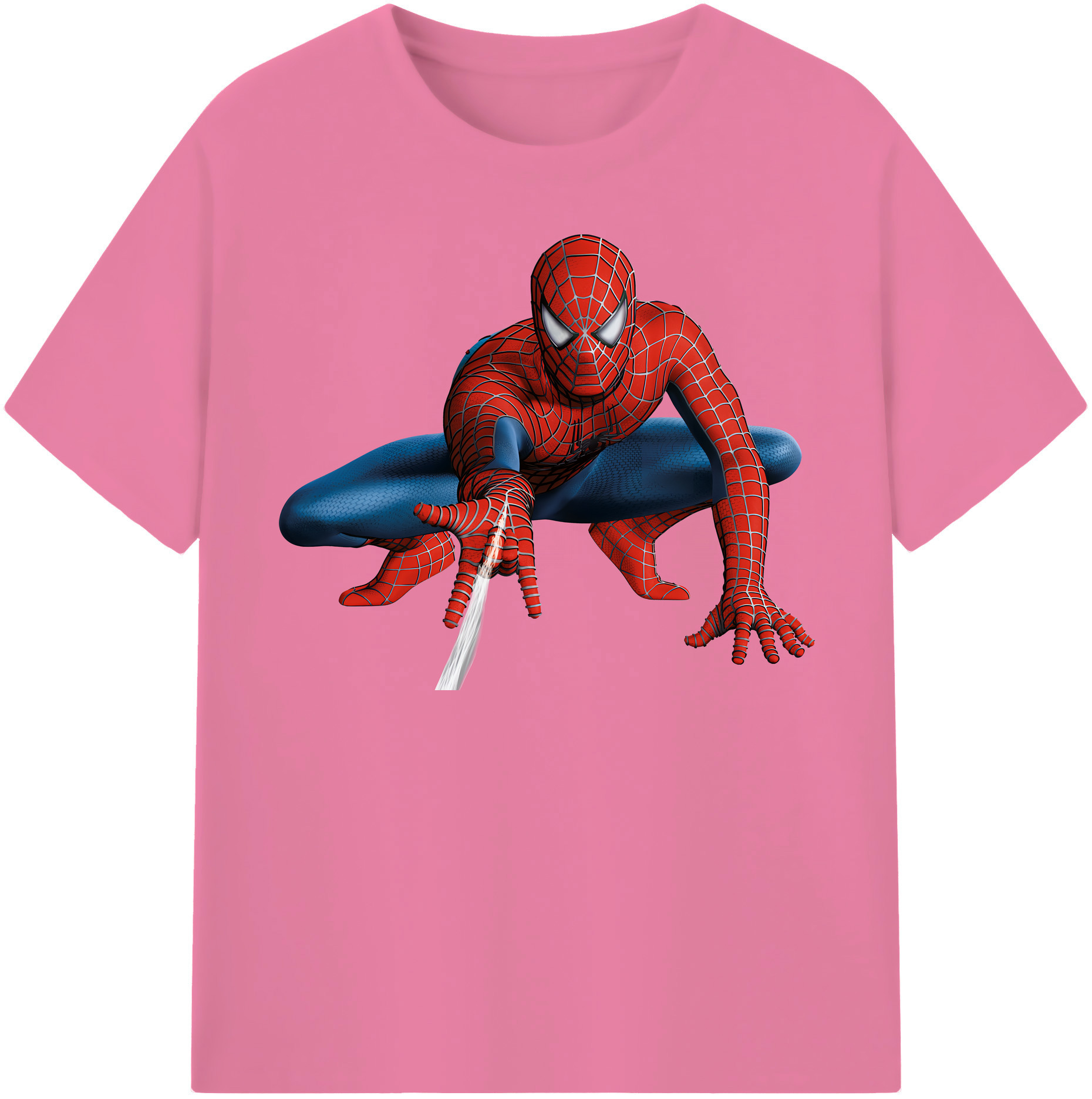 （画像用） Spider Man スパイダーマン 綿100％半袖Tシャツ（フロントプリント）